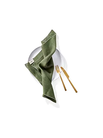 FYNCH-HATTON | Servilletas de lino 4 piezas LUMO Kale | dunkelgrün